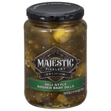 Mount Olive Majestic Picklery Premium Deli Style Kosher Baby Dills, 24 oz