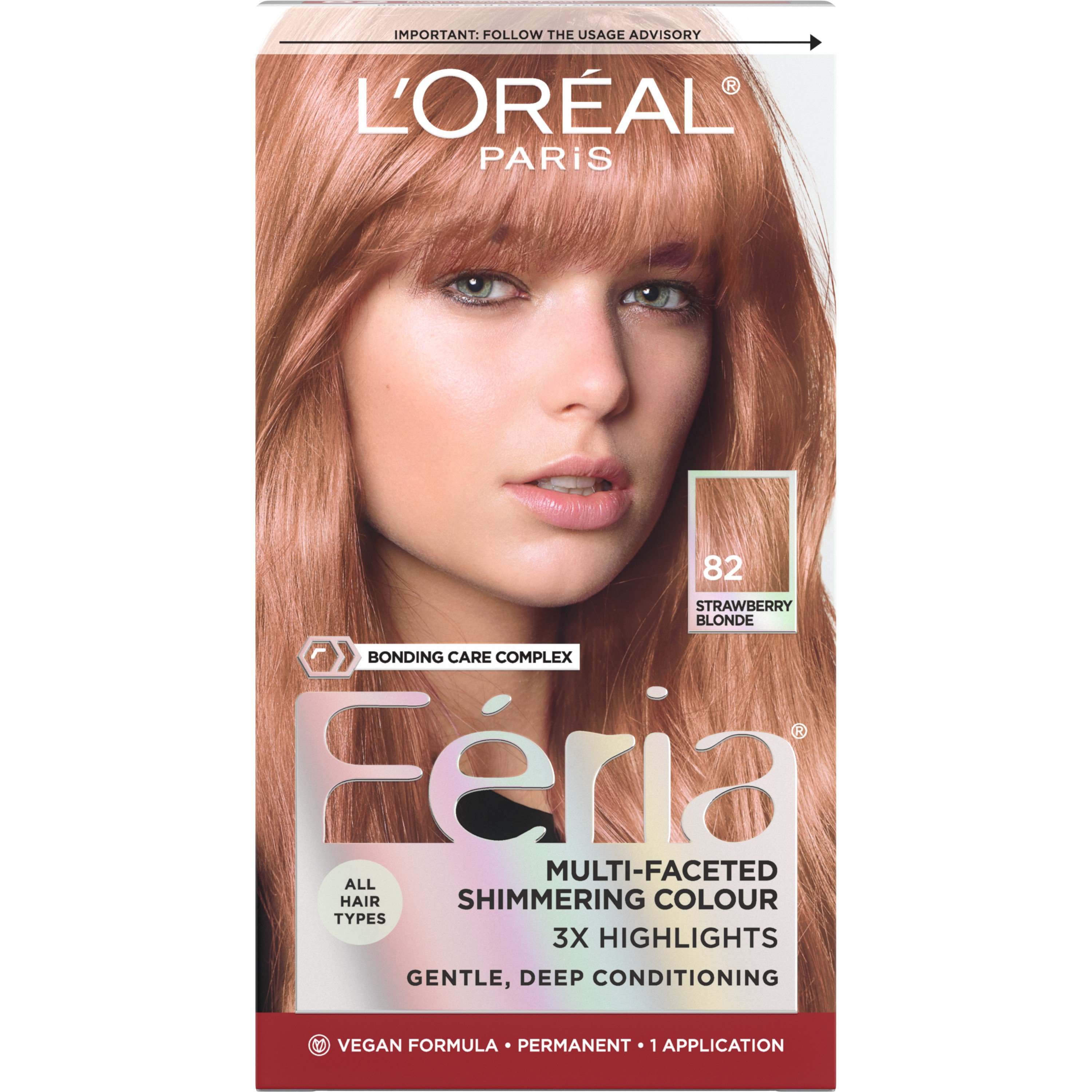 L'Oréal Paris Feria Multi-Faceted Permanent Hair Color - 82 Strawberry ...