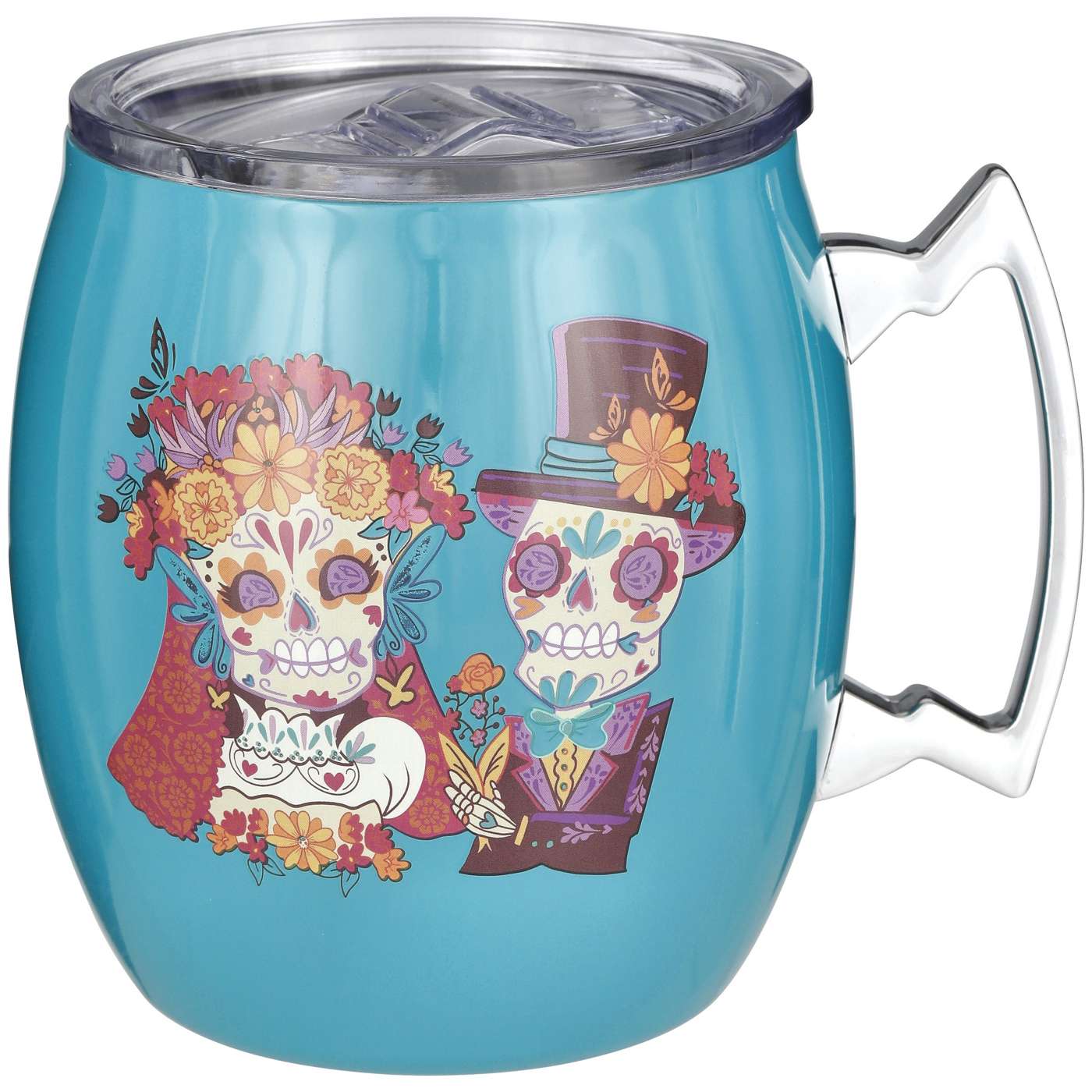 Destination Holiday Dia de los Muertos Novios Moscow Mule Mug - Turquoise; image 1 of 2