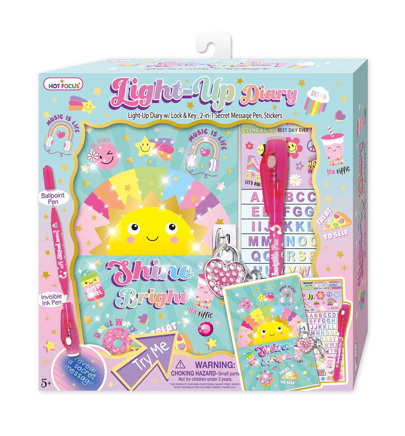 Hot Focus Groovy Flower Light-Up Diary Set; image 1 of 2