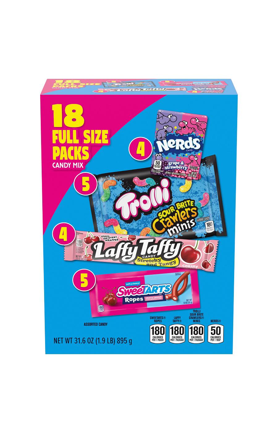 Nerds, Trolli, Laffy Taffy, & SweeTARTS Assorted Full Size Candy Mix; image 1 of 3