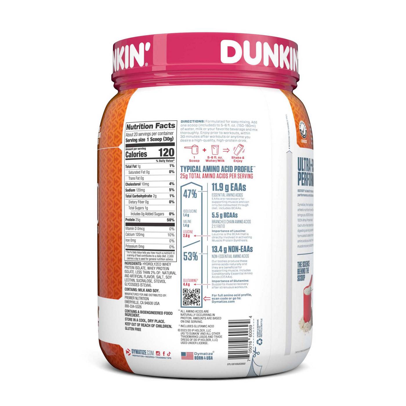 Dymatize ISO100 Hydrolyzed Protein Powder - Dunkin' Glazed Donut; image 2 of 3