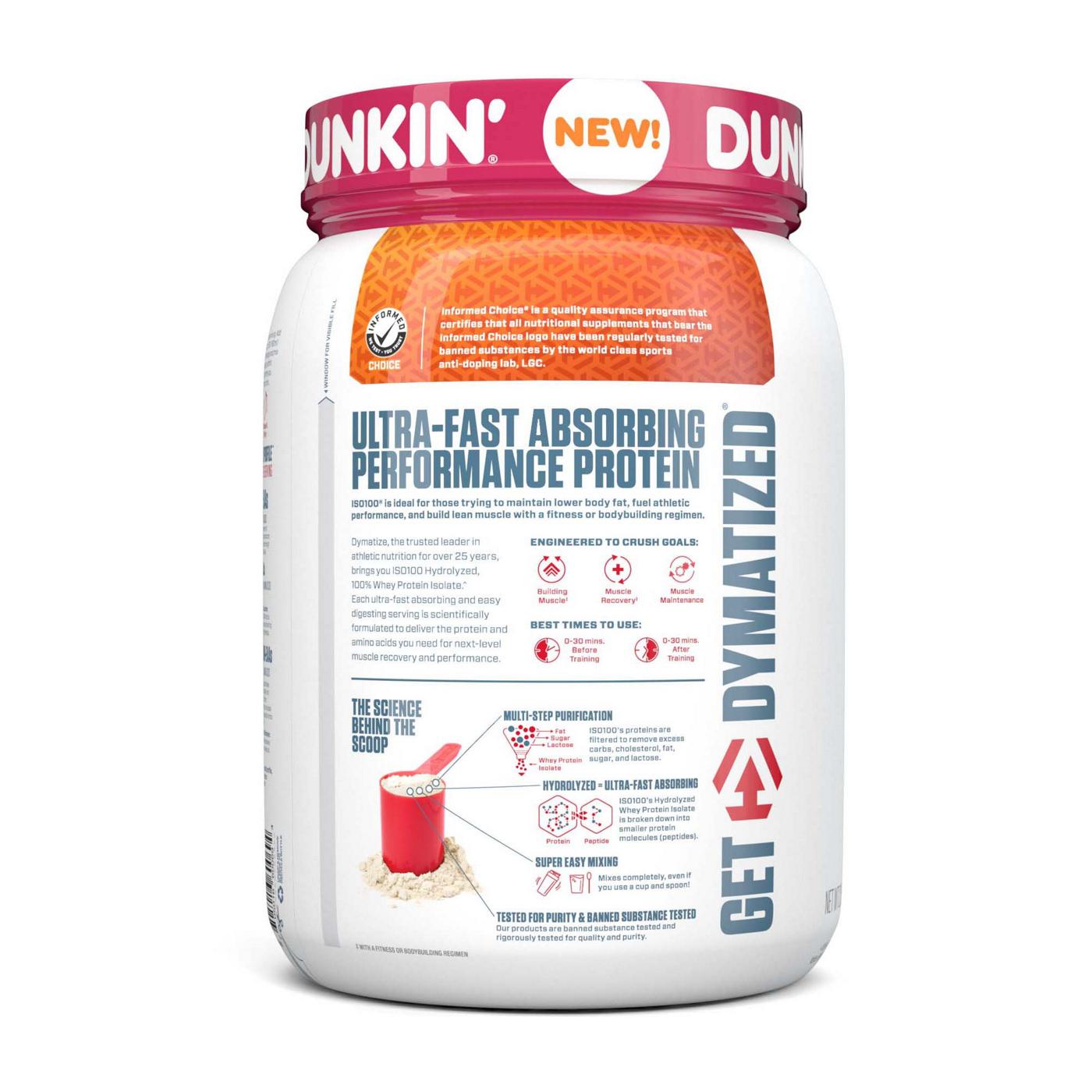 Dymatize ISO100 Hydrolyzed Protein Powder - Dunkin' Glazed Donut; image 3 of 3