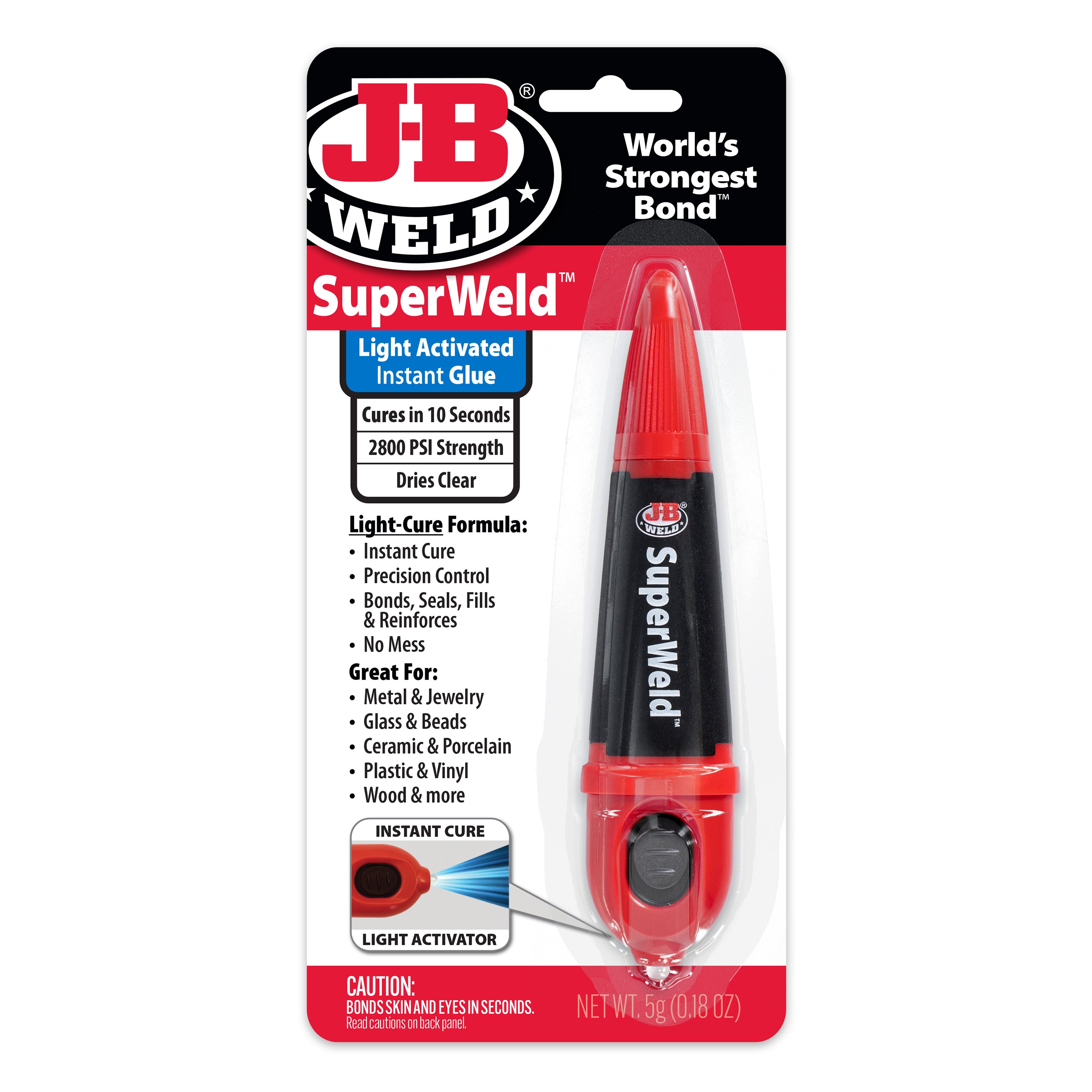 JB Weld SuperWeld Light Activated Instant Glue Shop Adhesives & tape