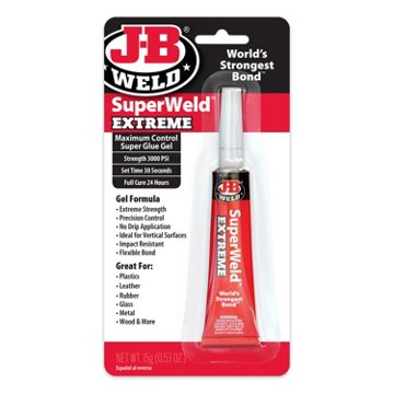 J-B Weld SuperWeld Extreme Maximum Control Super Glue Gel, 0.53 oz