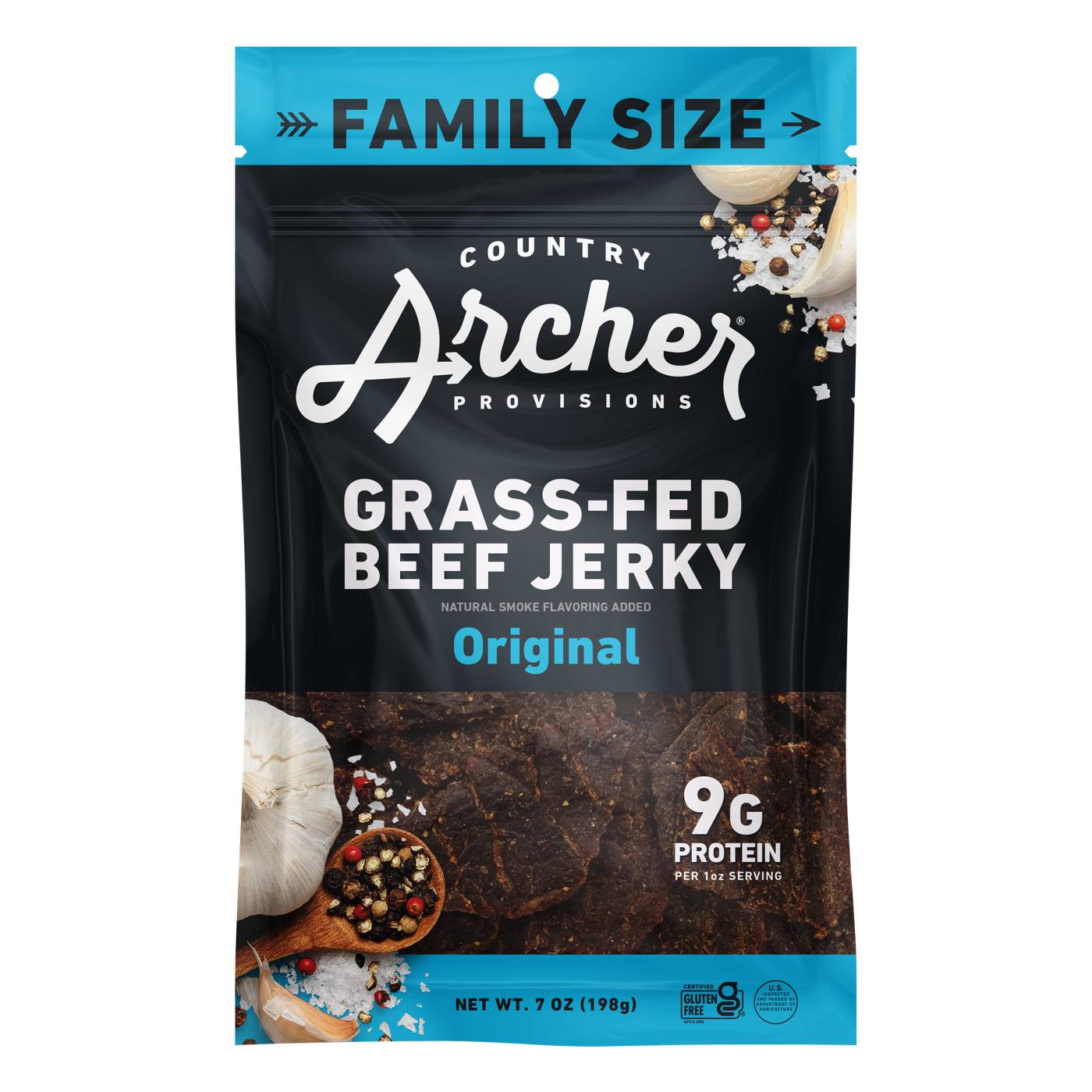 Country Archer 9g Protein Original Grass-Fed Beef Jerky Family Size; image 1 of 2