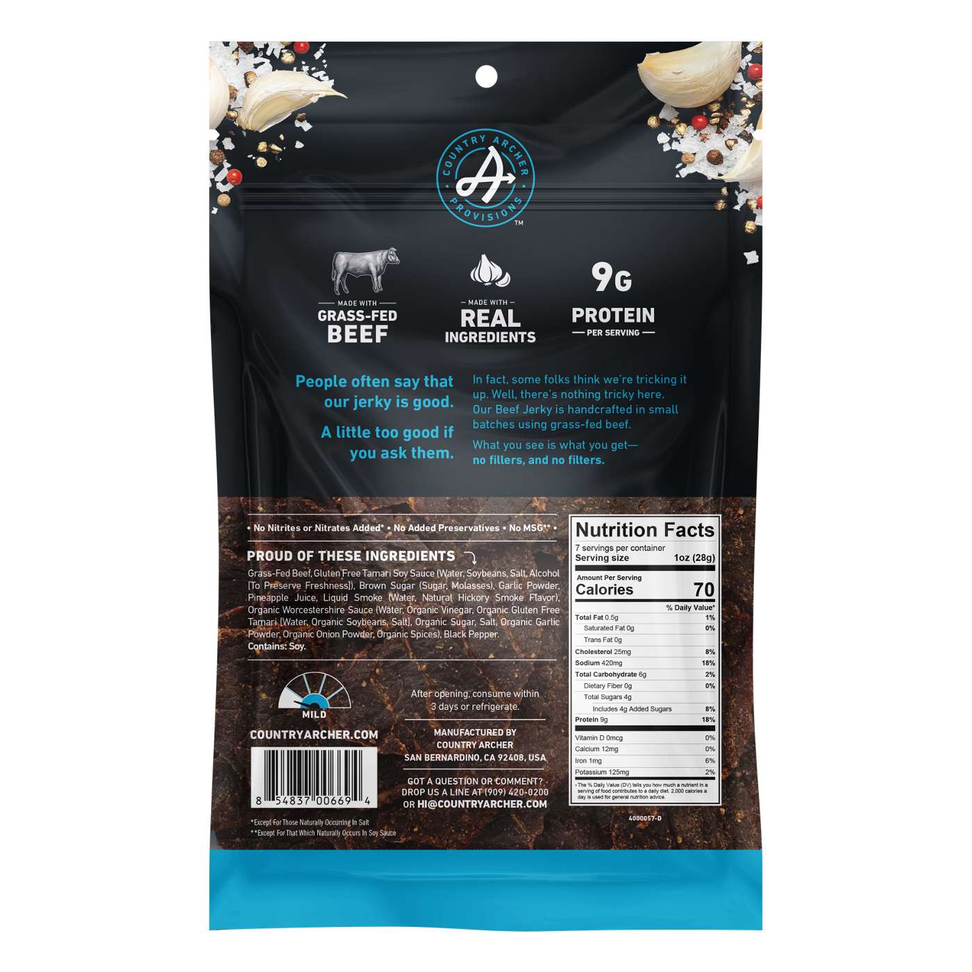 Country Archer 9g Protein Original Grass-Fed Beef Jerky Family Size; image 2 of 2