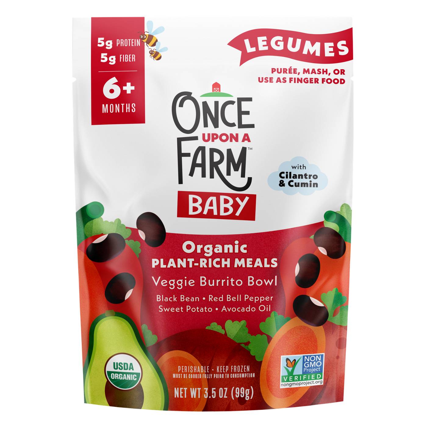 Once Upon a Farm Organic Plant-Rich Frozen Meal - Veggie Burrito Bowl; image 1 of 2