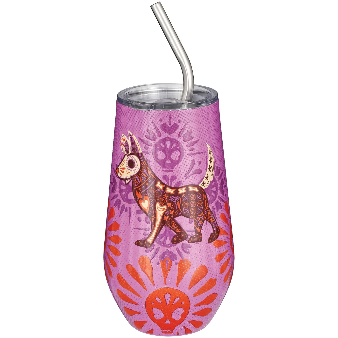 Destination Holiday Dia de Los Muertos El Perro Stemless Tumbler - Purple; image 1 of 2