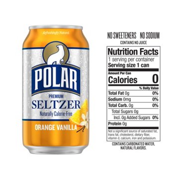 Polar Seltzer Water Orange Vanilla 8 pk Cans