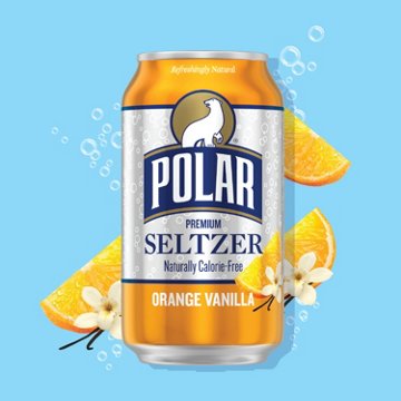 Polar Seltzer Water Orange Vanilla 8 pk Cans