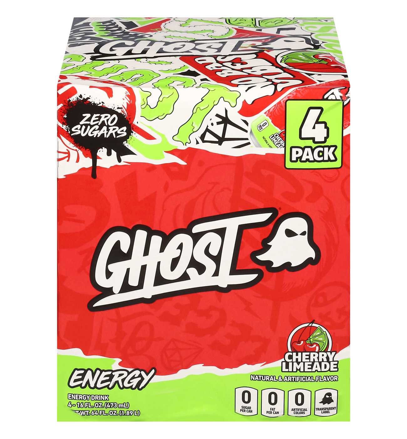 Ghost Cherry Limeade Energy Drinks 16 oz Cans; image 1 of 3
