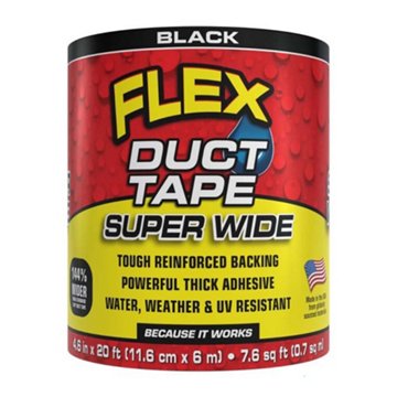 Flex Seal Super Wide Duct Tape - Black, 4.6" x 20'