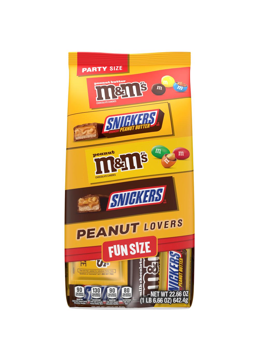 M&M'S & Snickers Peanut Lovers Assorted Fun Size Chocolate Candy - Party Size; image 1 of 7