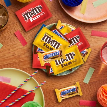 M&M'S & Snickers Peanut Lovers Assorted Fun Size Chocolate Candy - Party Size