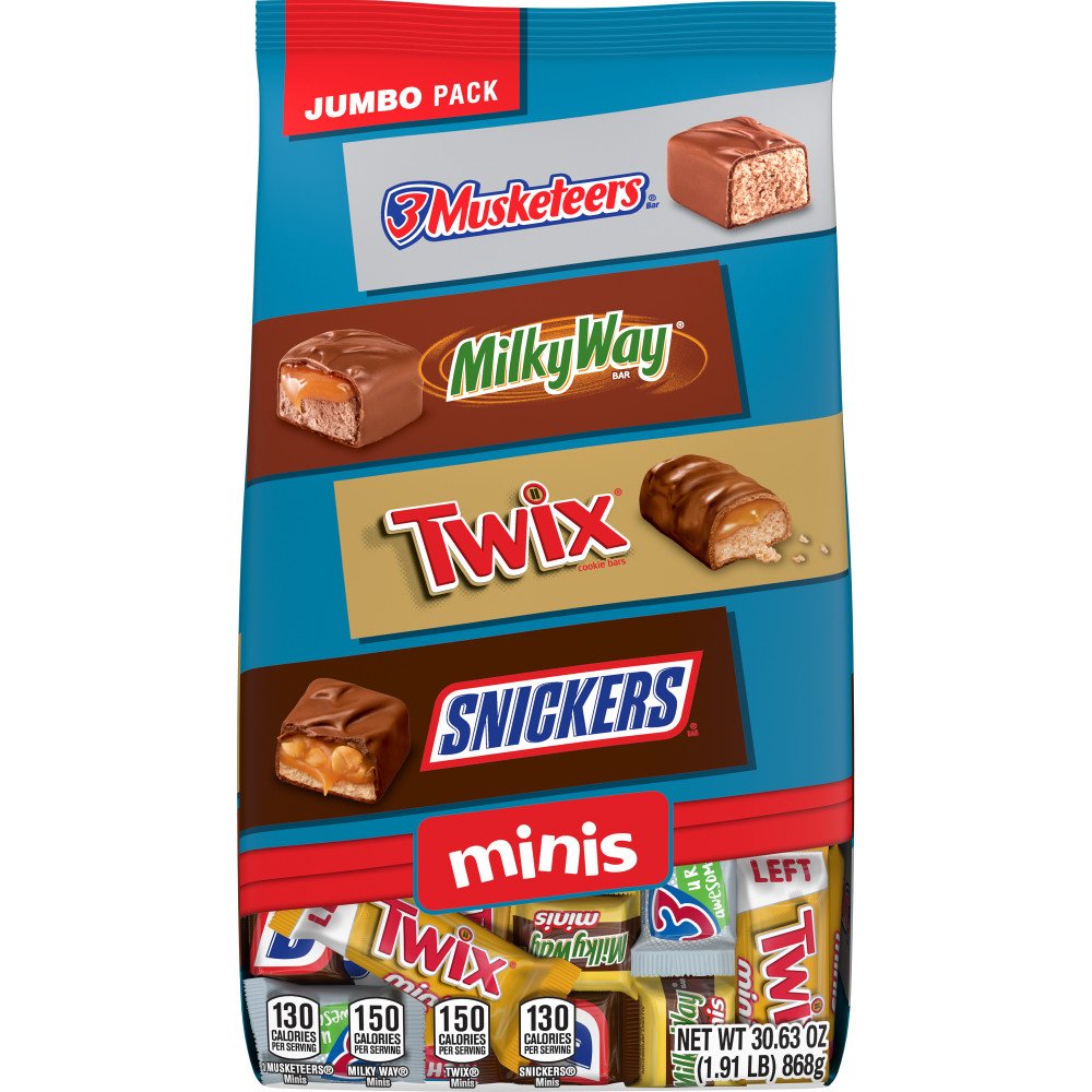 Snickers, Twix, Milky Way, & 3 Musketeers Assorted Minis Chocolate ...