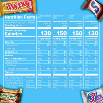 Snickers, Twix, Milky Way & 3 Musketeers Minis Chocolate Candy Bars Variety Jumbo Pack, 30.63 oz
