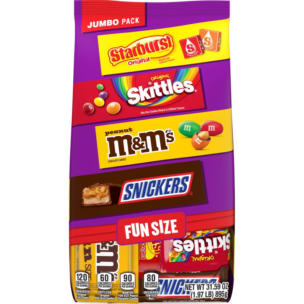 Mandms Snickers Skittles And Starburst Assorted Fun Size Candy Jumbo