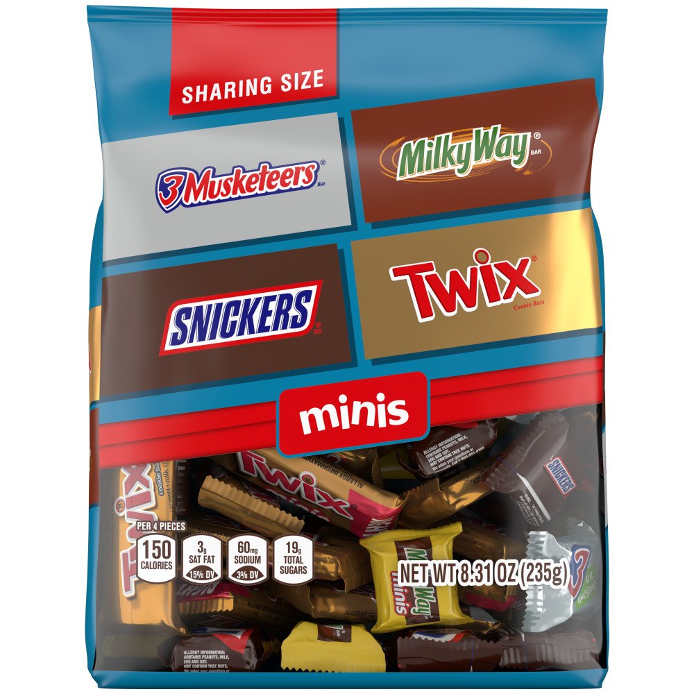 Snickers, Twix, Milky Way, & 3 Musketeers Assorted Minis Chocolate ...