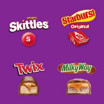 Twix, Milky Way, Skittles, & Starburst Assorted Minis Candy - Party Size, 21.82 oz