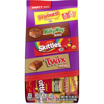 Twix, Milky Way, Skittles, & Starburst Assorted Minis Candy - Party Size, 21.82 oz