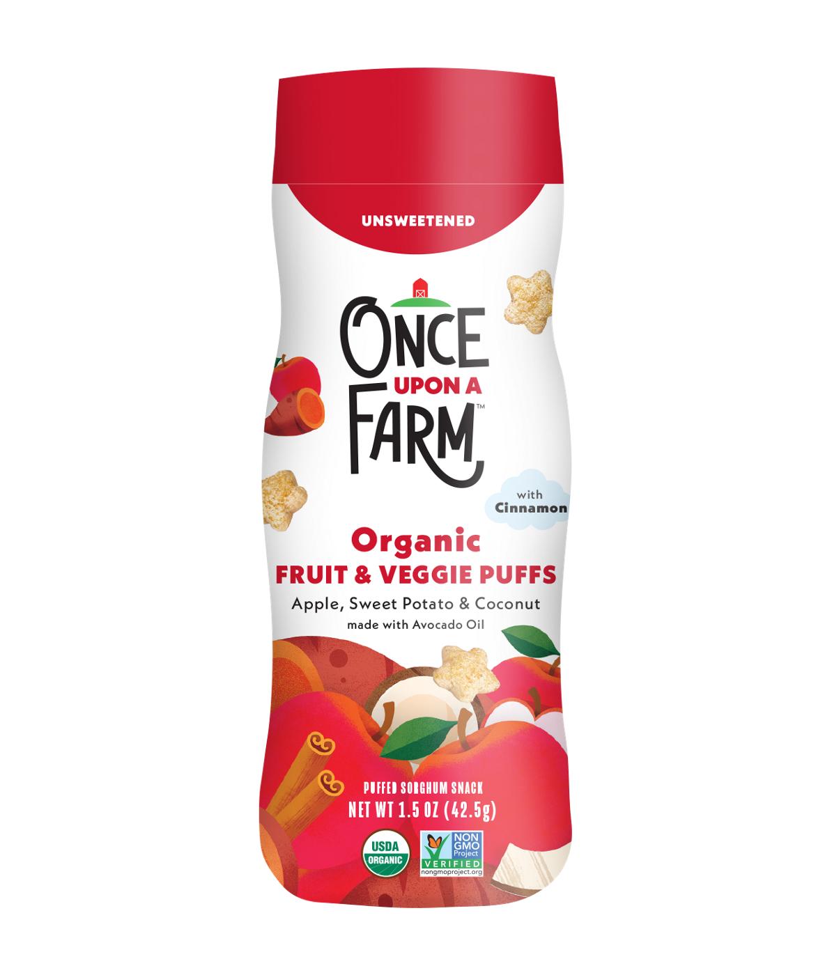 Once Upon a Farm Organic Fruit & Veggie Puffs - Apple, Sweet Potato & Coconut; image 1 of 3