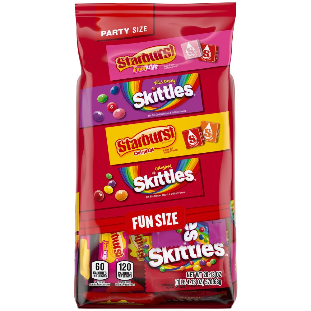 Skittles & Starburst Assorted Fun Size Candy - Party Size - Shop Candy ...