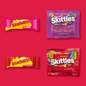 Skittles & Starburst Assorted Fun Size Chewy Candy - Party Size