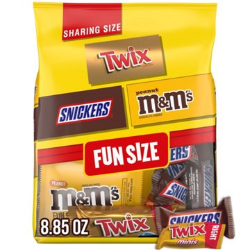 M&M'S, Snickers, & Twix Assorted Fun Size Chocolate Candy - Sharing Size, 8.85 oz