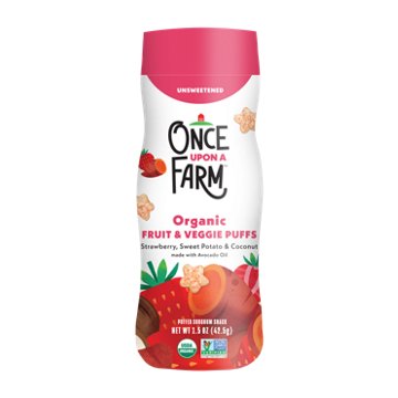 Once Upon a Farm Organic Fruit & Veggie Puffs - Strawberry, Sweet Potato & Coconut
