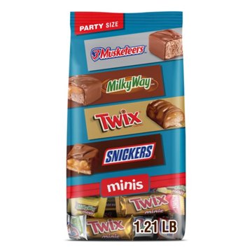 Snickers, Twix, Milky Way & 3 Musketeers Minis Milk Chocolate Bars - Party Size, 19.49 oz