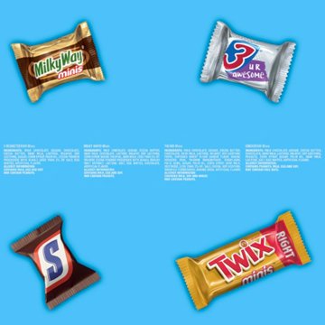 Snickers, Twix, Milky Way & 3 Musketeers Minis Milk Chocolate Bars - Party Size, 19.49 oz