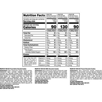 M&M'S Milk Chocolate & Peanut Mix Fun Size Variety Pack - Party Size, 19.41 oz