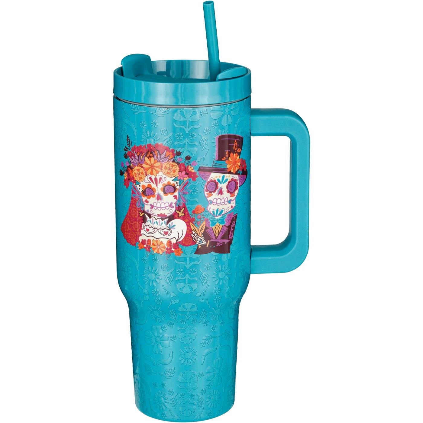 Destination Holiday Dia de los Muertos Novios Tumbler - Turquoise; image 1 of 2