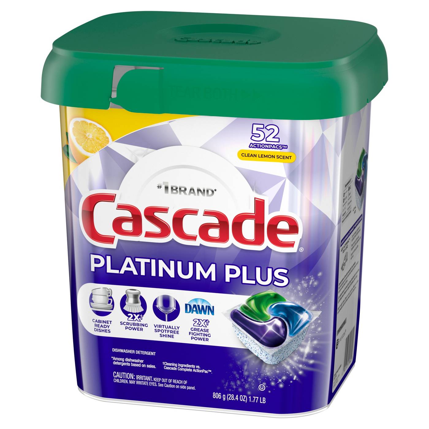 Cascade Platinum ActionPacs Dishwasher Detergent Pods - Lemon; image 9 of 10