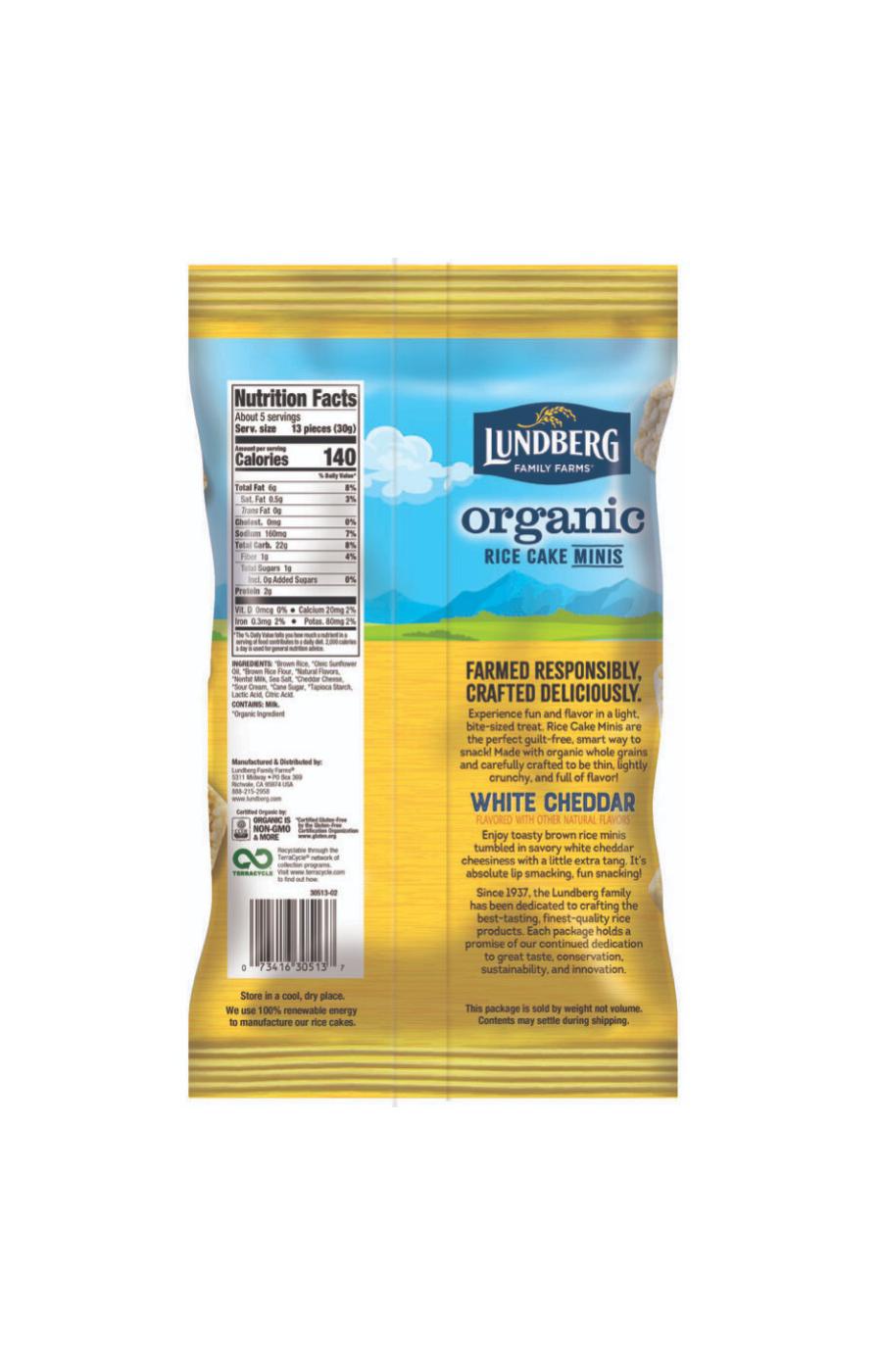 Lundberg White Cheddar Organic Rice Cake Minis; image 2 of 2