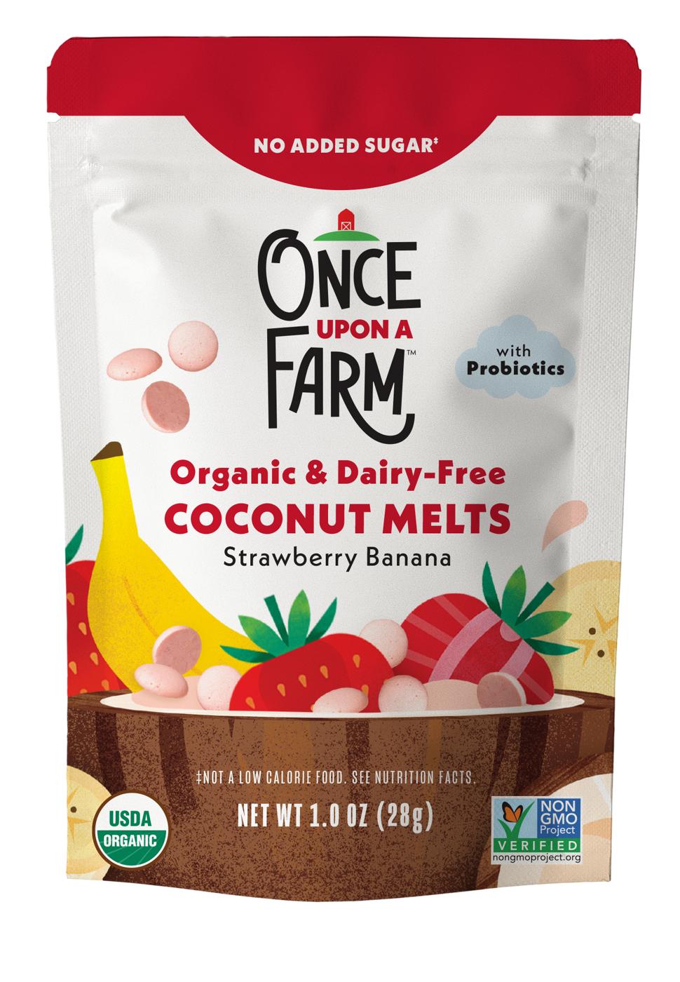 Once Upon a Farm Organic & Dairy-Free Coconut Melts - Strawberry Banana; image 1 of 2