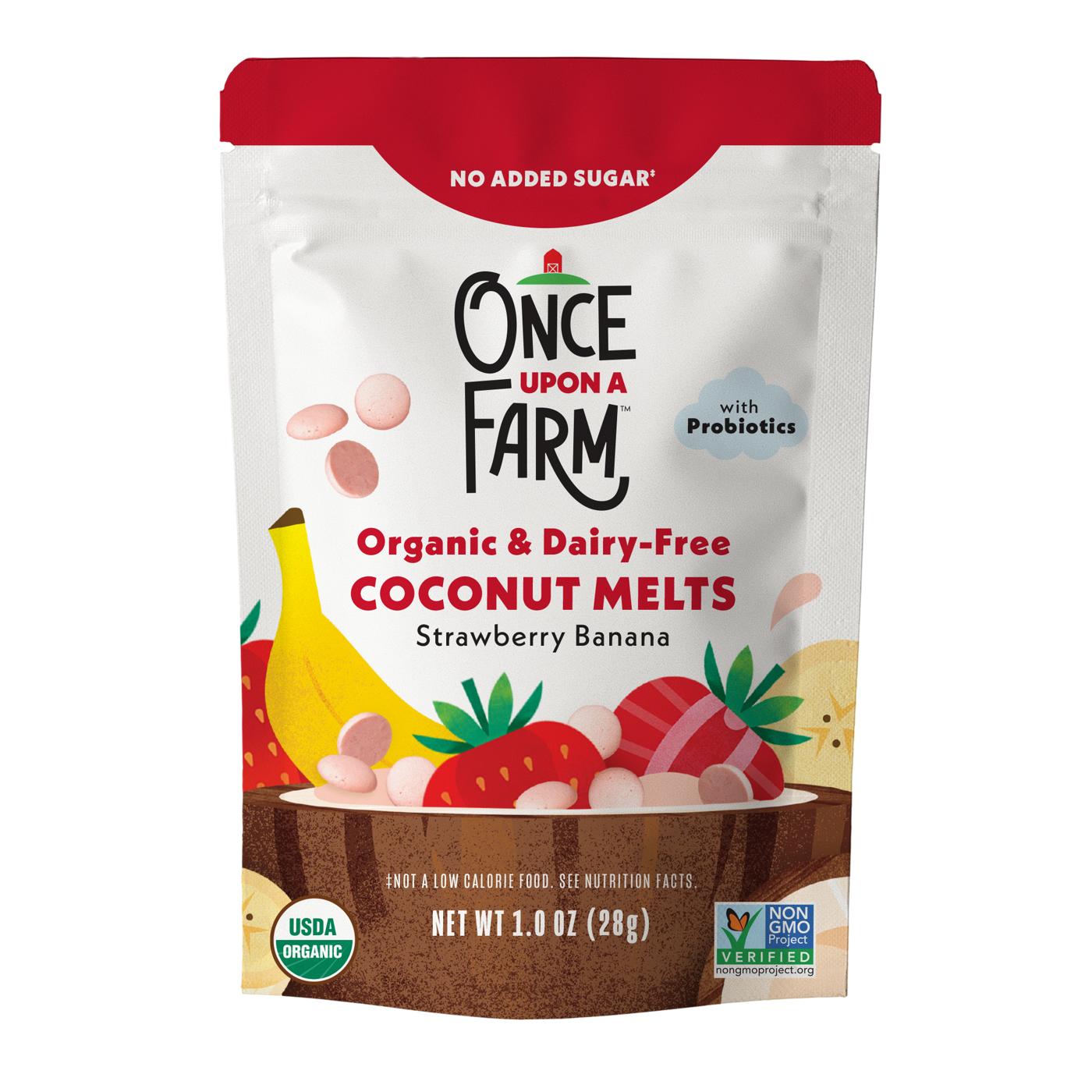 Once Upon a Farm Organic & Dairy-Free Coconut Melts - Strawberry Banana; image 1 of 2