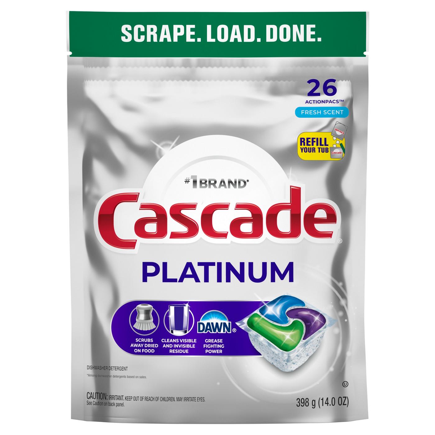 Cascade Platinum Dishwasher Pods, Fresh Scent; image 15 of 17
