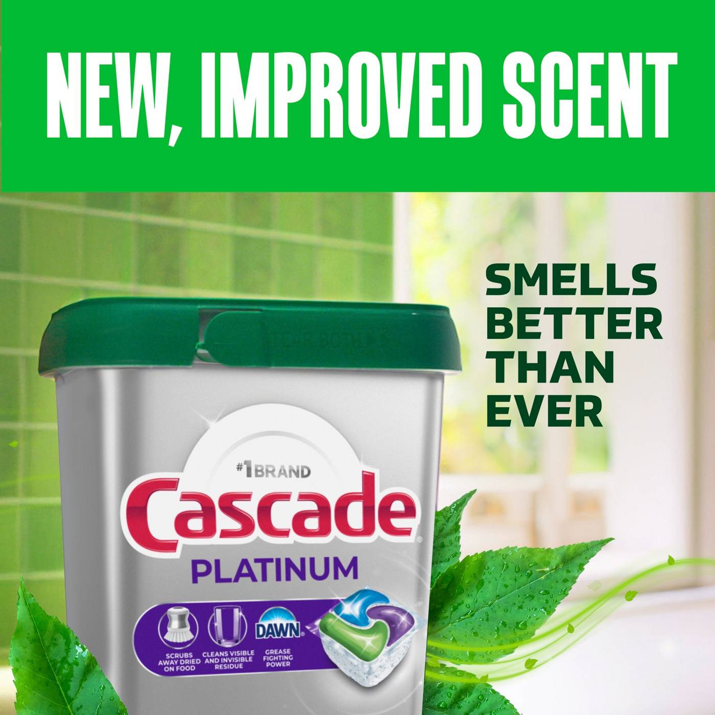 Cascade Platinum Dishwasher Pods, Fresh Scent; image 16 of 17