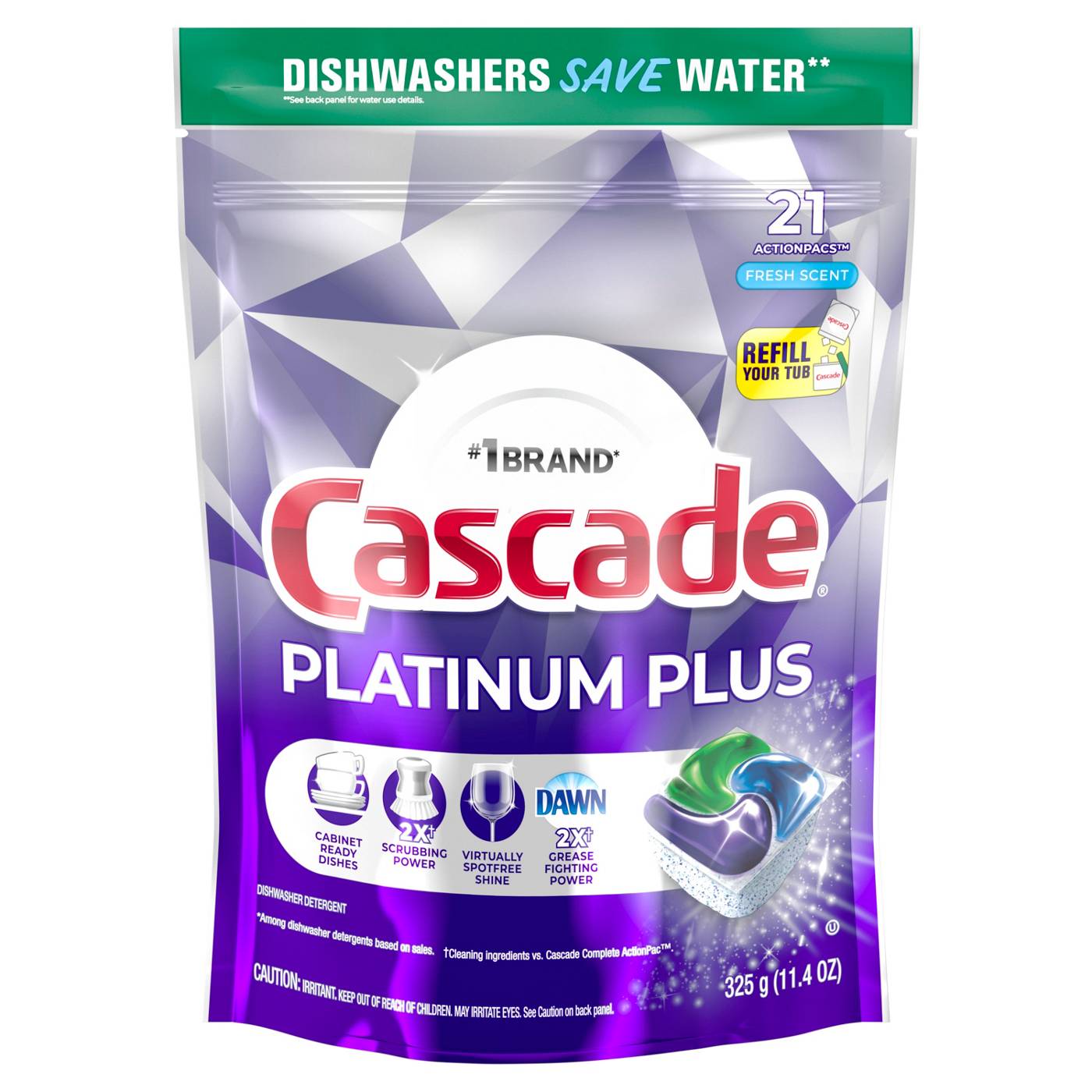 Cascade Platinum ActionPacs Dishwasher Detergent Pods - Fresh; image 10 of 10