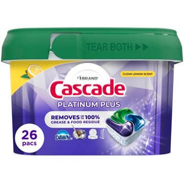 Cascade Platinum Plus Action Pacs Dawn Dishwasher Pods - Lemon Scent