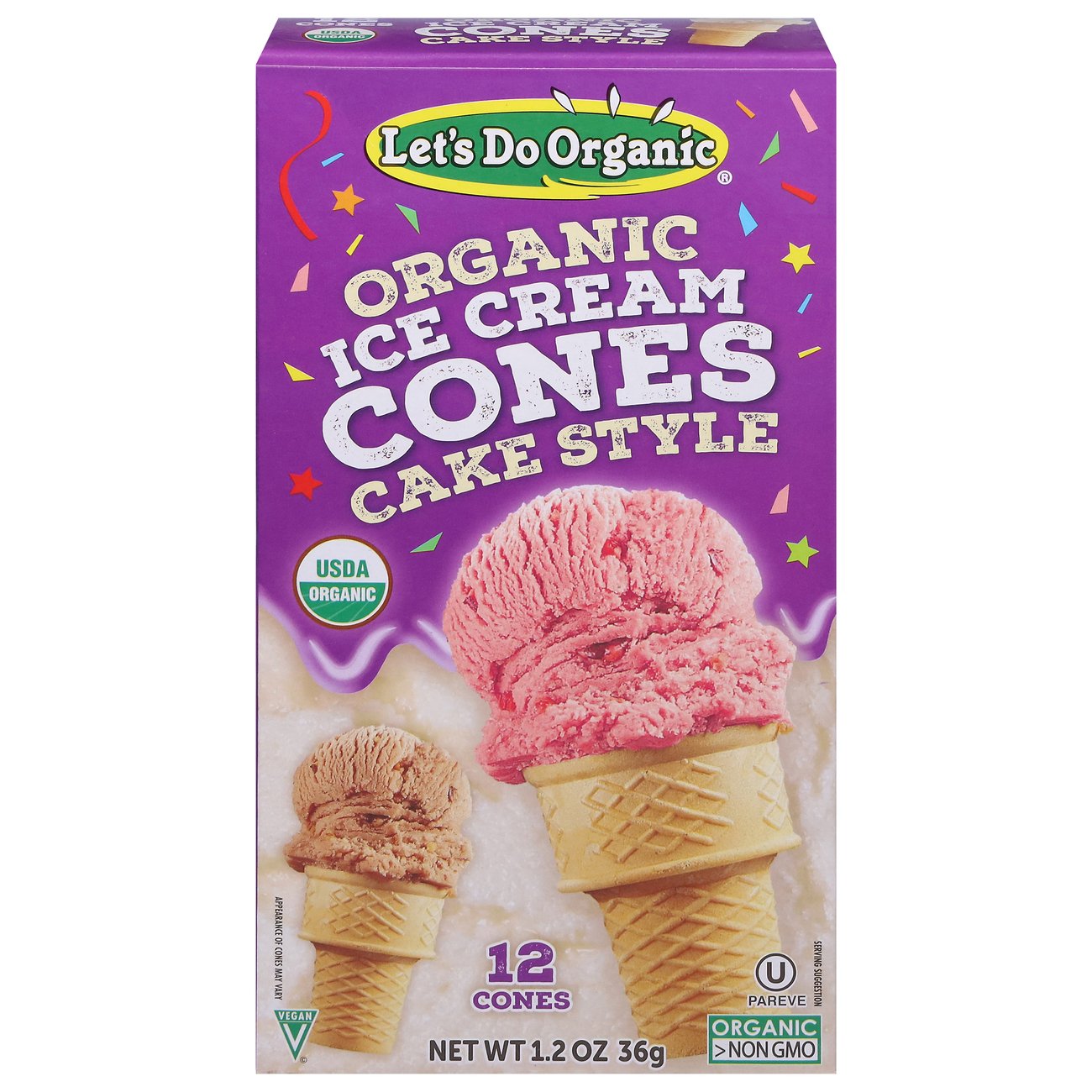 Let's Do Organic Original Ice Cream Cone Cake Style Shop Waffle Bowls