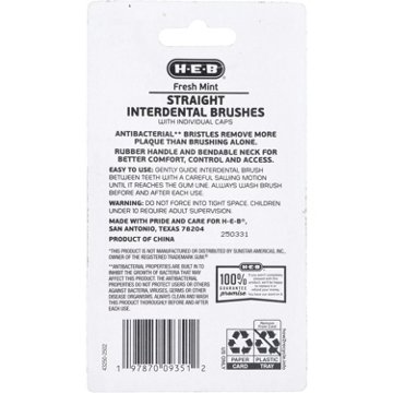 H-E-B Straight Interdental Brushes Floss Picks - Fresh Mint, 14 ct