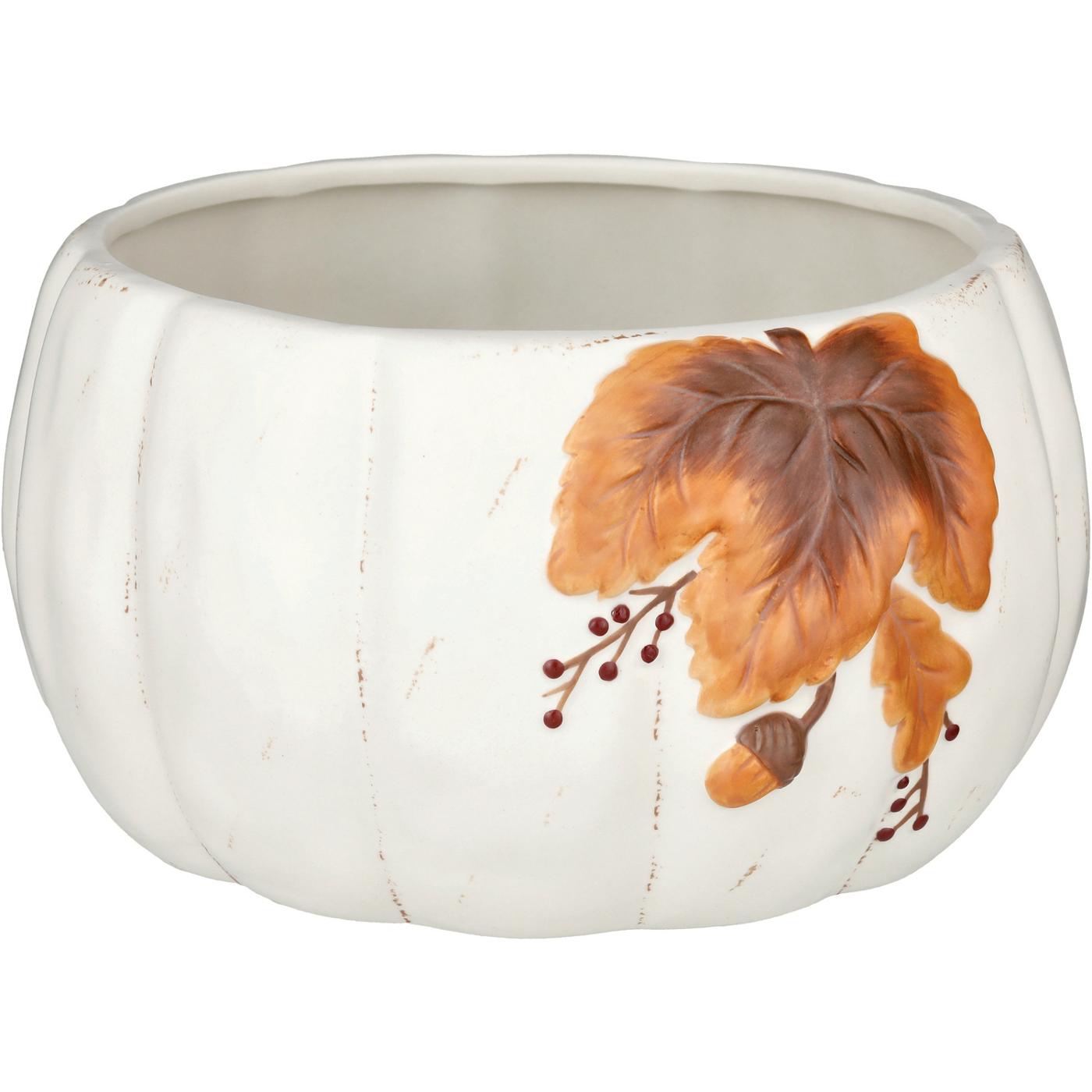 Destination Holiday Fall Pumpkin Serving Bowl - White; image 1 of 2