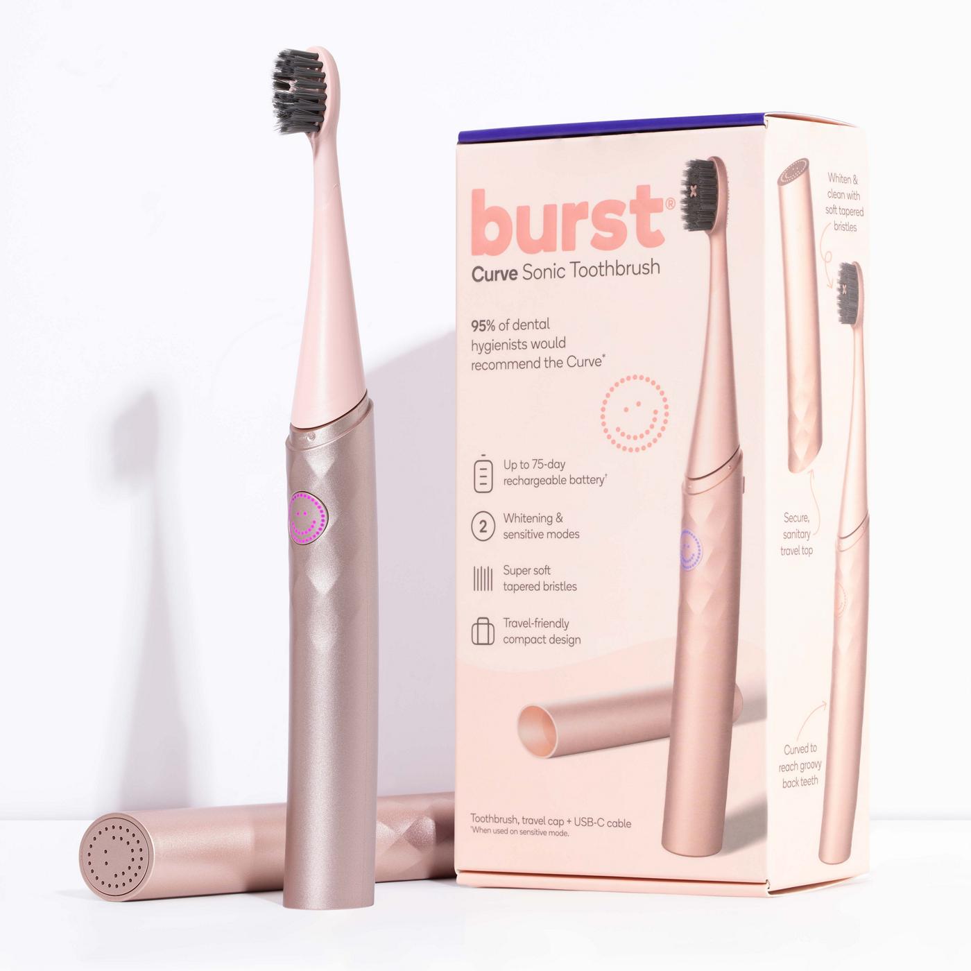 Burst Curve Sonic Brush - Rose Gold; image 2 of 2