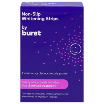 Burst Non-Slip Whitening Strips - Fresh Mint, 10 ct