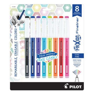Pilot Frixion Fineliner Erasable Marker Pens - Assorted Ink, 8 pk