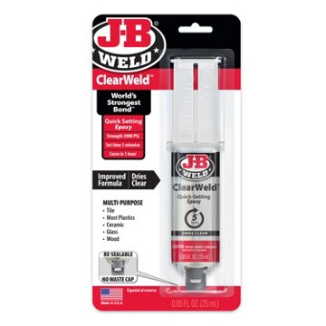 J-B Weld ClearWeld Quick Setting Epoxy, 0.85 oz