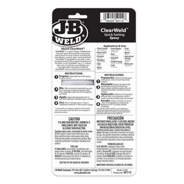 J-B Weld ClearWeld Quick Setting Epoxy, 0.85 oz